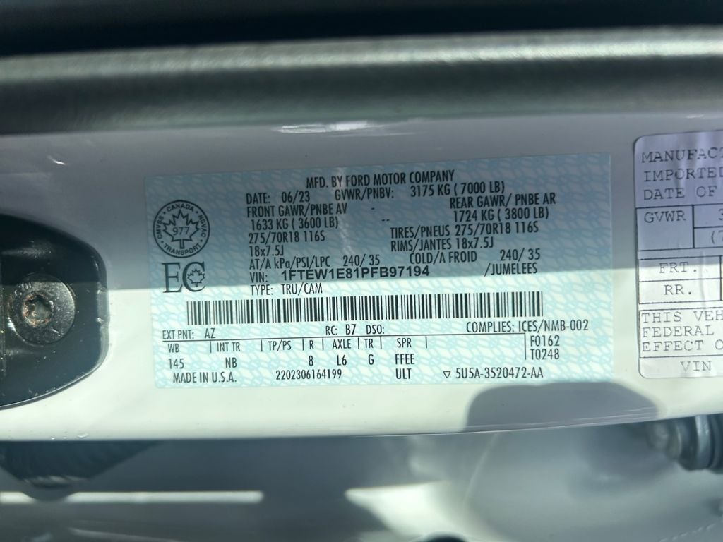 2023 Ford F-150 Tremor with Matching Leer Canopy