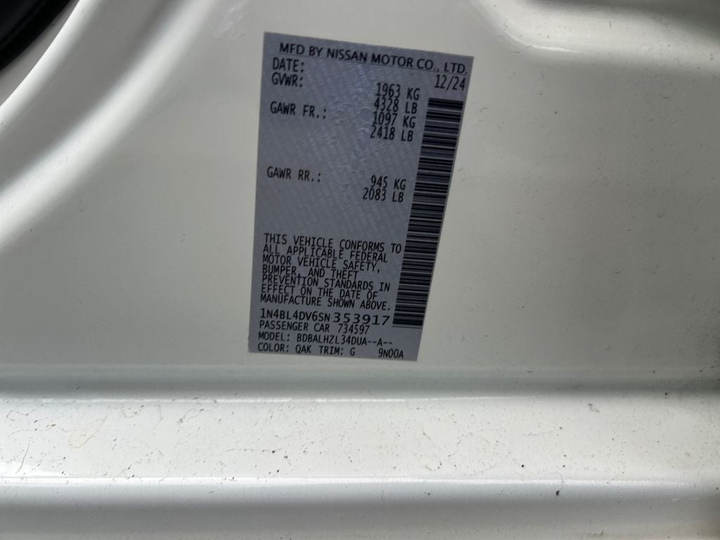 2025 Nissan Altima 2.5 SV