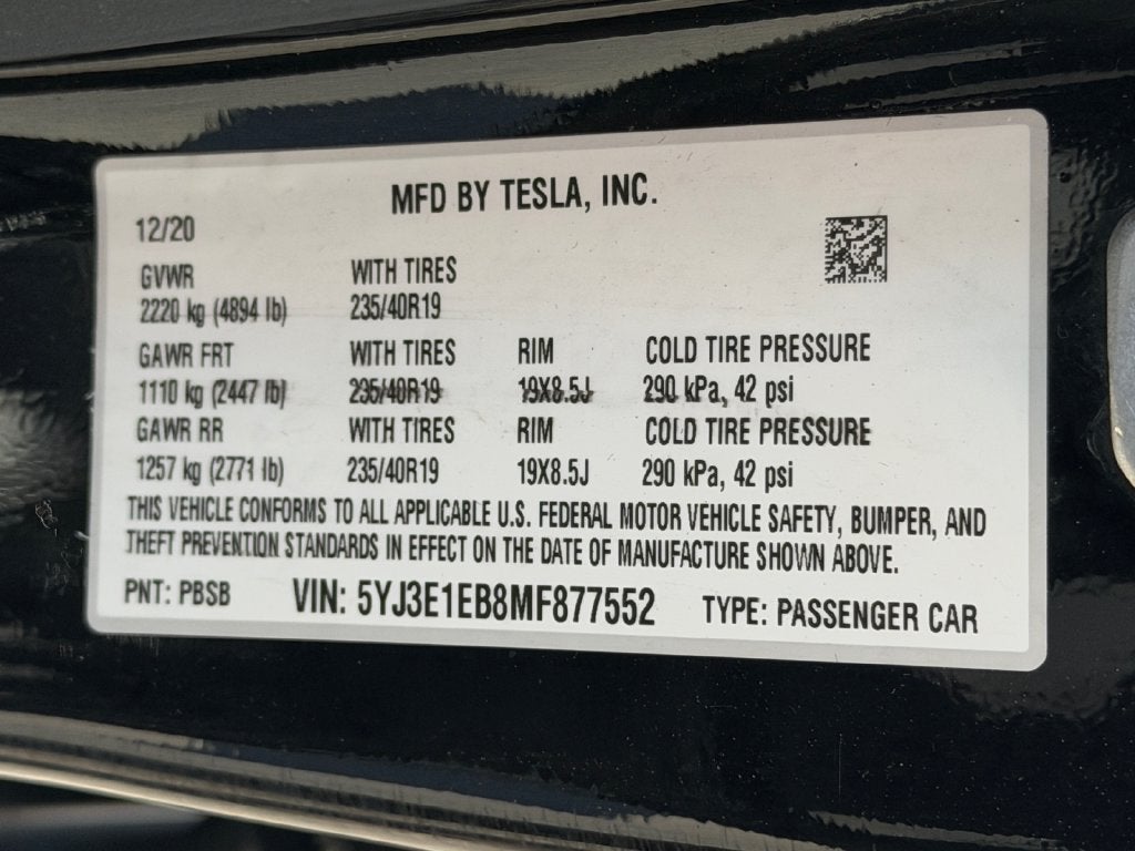 2021 Tesla Model 3 Long Range