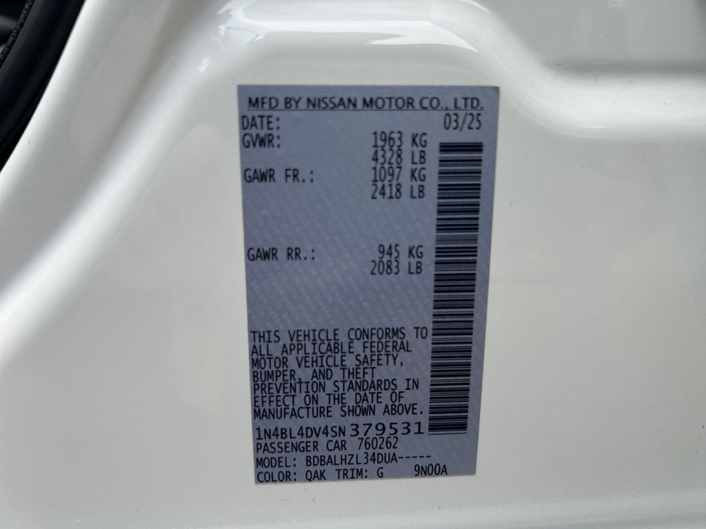 2025 Nissan Altima 2.5 SV