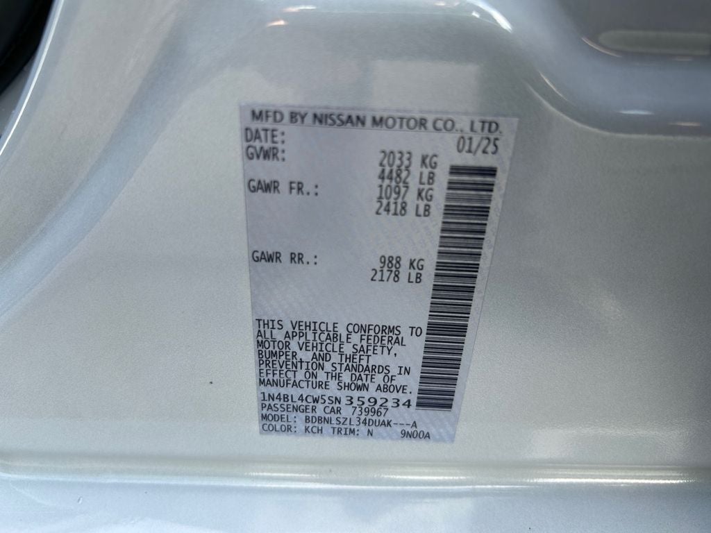 2025 Nissan Altima 2.5 SR