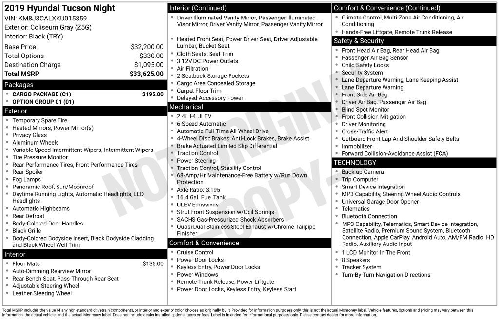 2019 Hyundai TUCSON Night