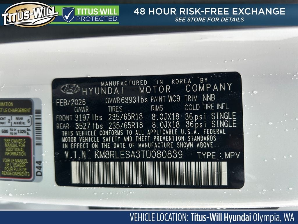 2026 Hyundai PALISADE HYBRID SEL 8 Passenger