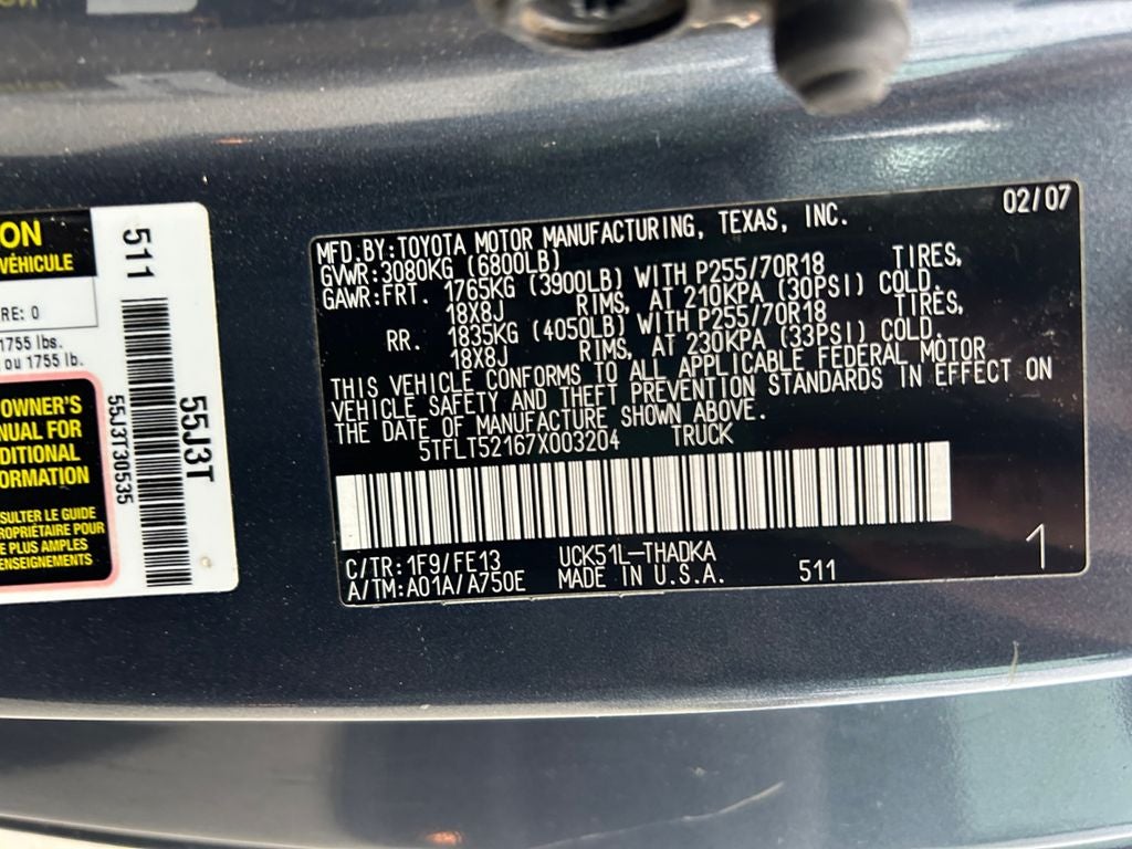 2007 Toyota TUNDRA 4X2 1 Owner Puff