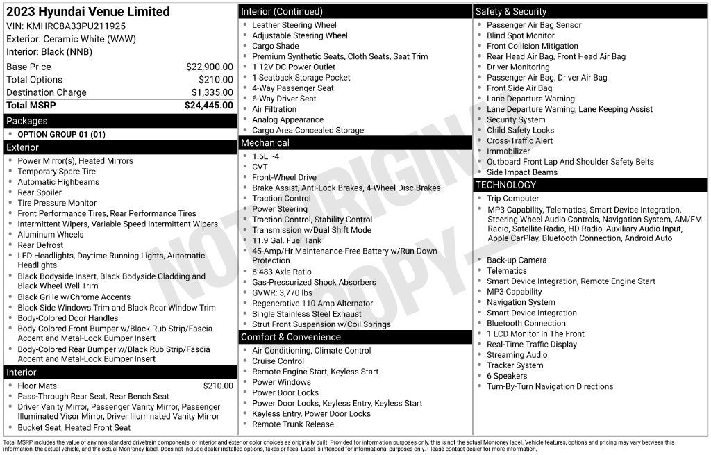 2023 Hyundai VENUE Limited
